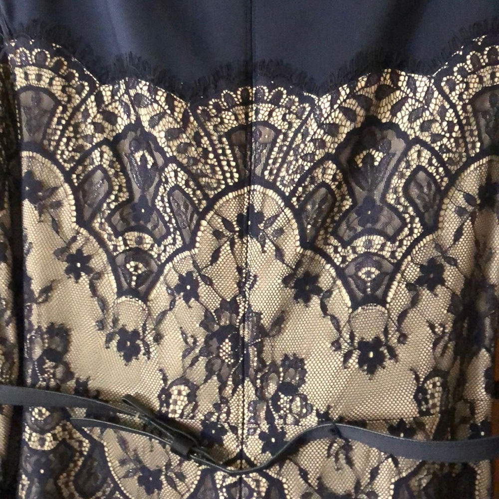 Tadashi Shoji stunning navy cocktail dress.